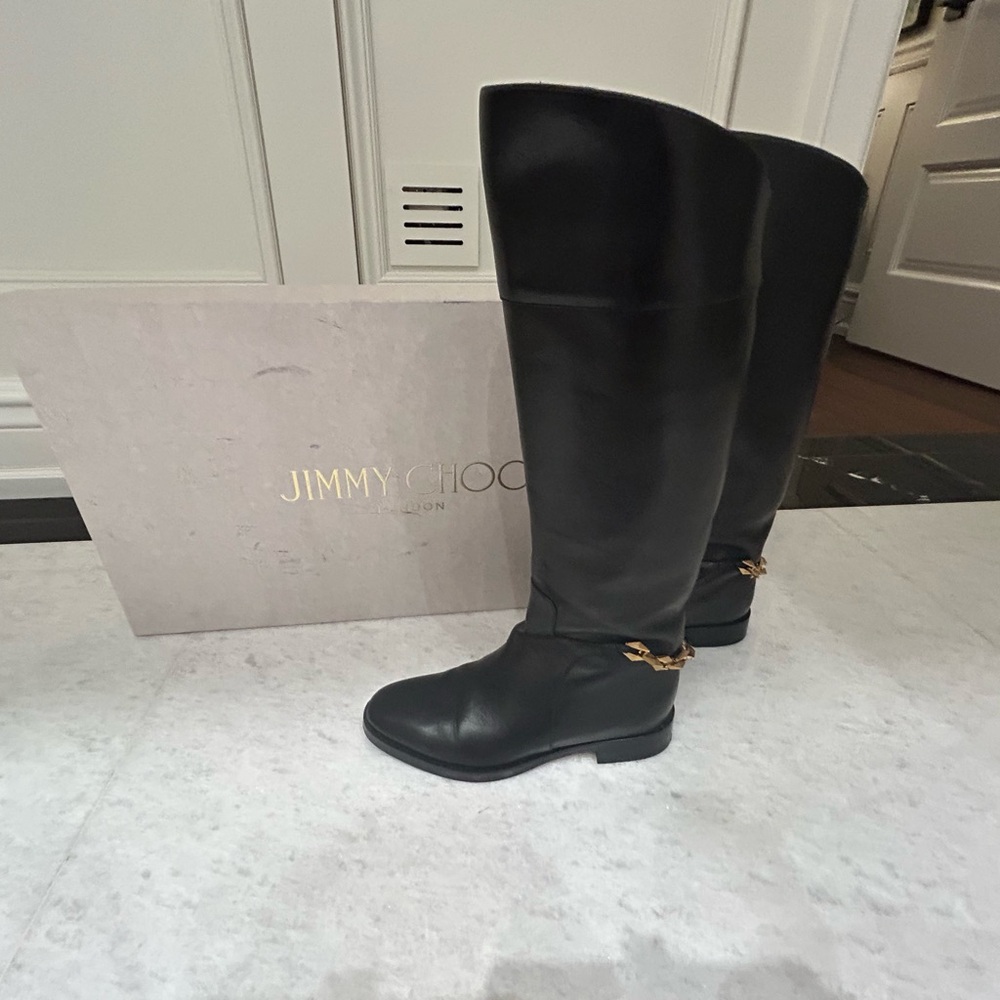 Jimmy Choo Black Equestrian Winter Boots